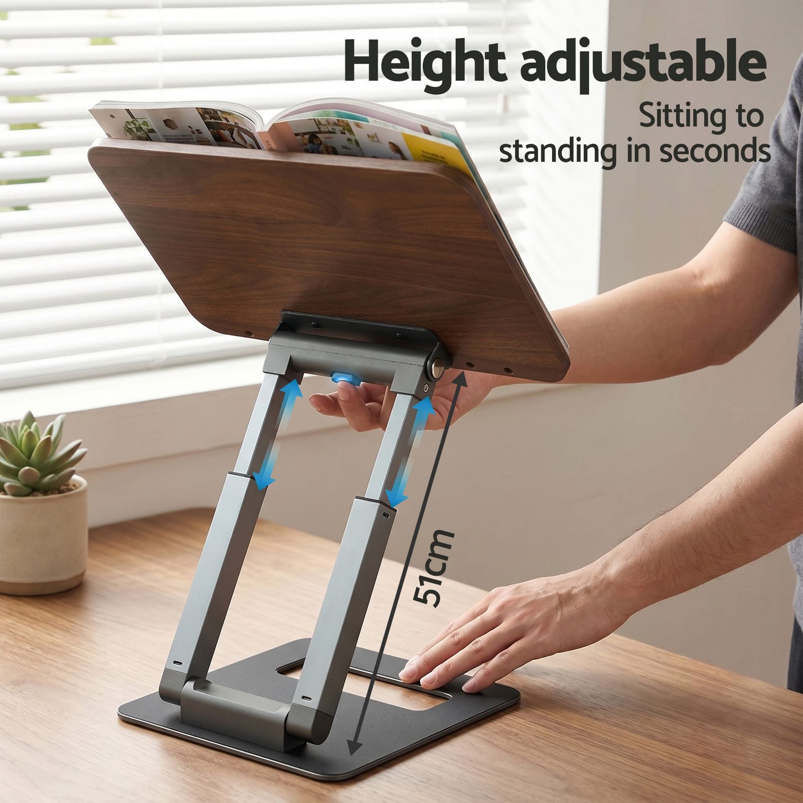Telescopic Book Holder Oak Adjustable king