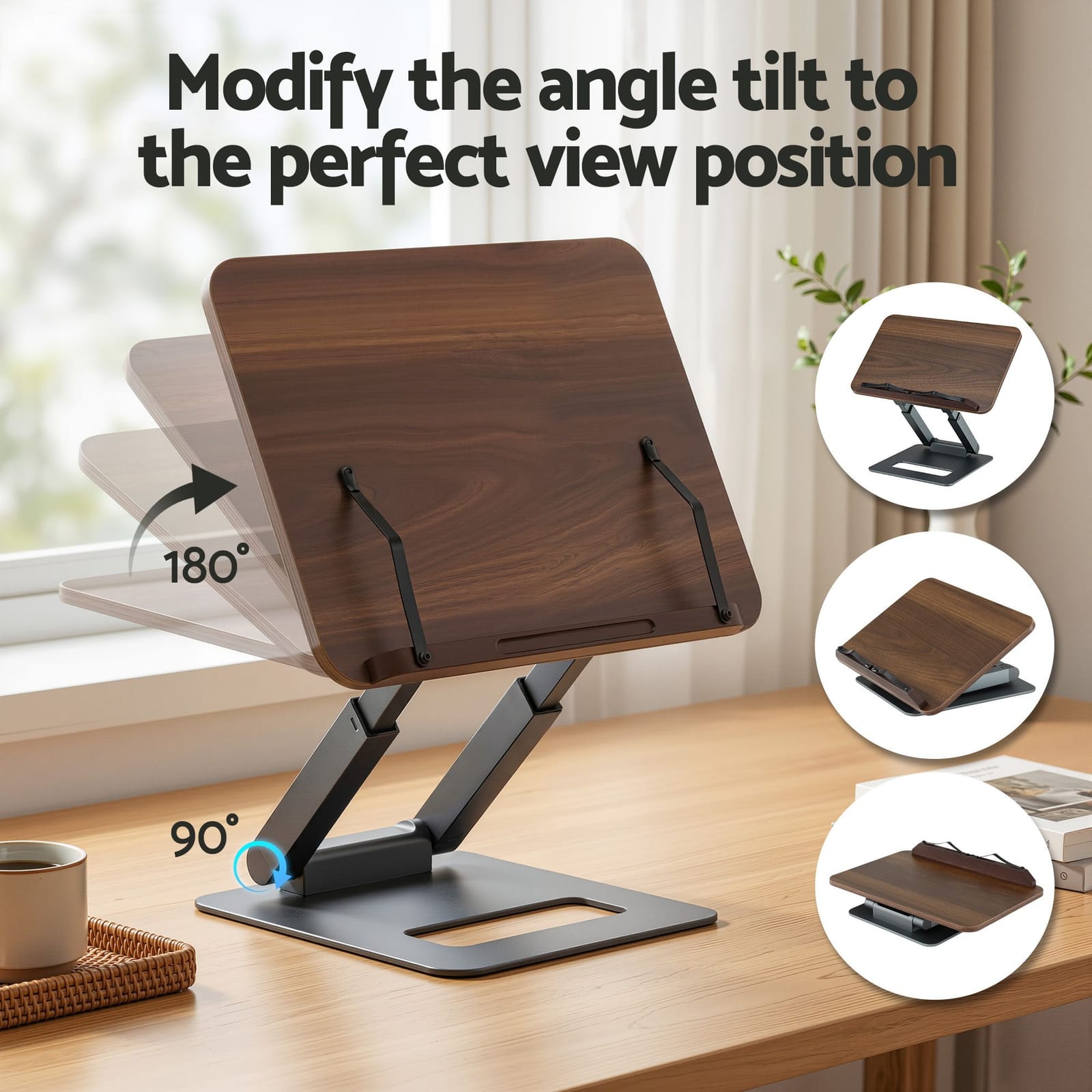 Telescopic Book Holder Oak Adjustable king