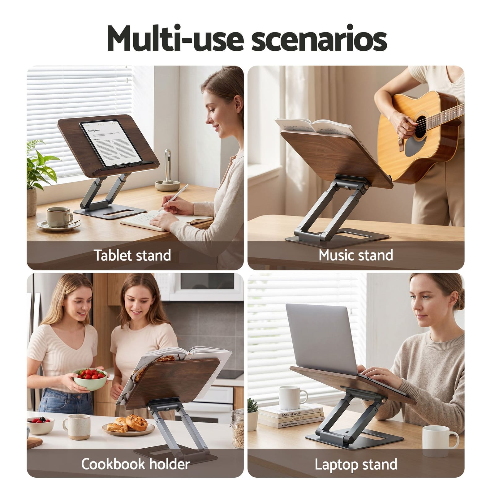 Telescopic Book Holder Oak Adjustable king
