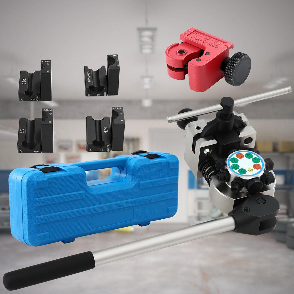 Brake Line Flaring Tool Kit for 3/16-3/8 inch Tubing with Cutter