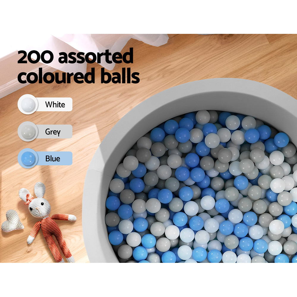 Kids Ocean Foam Ball Pit - 90x30CM Grey, Ball Pits & Play Pens