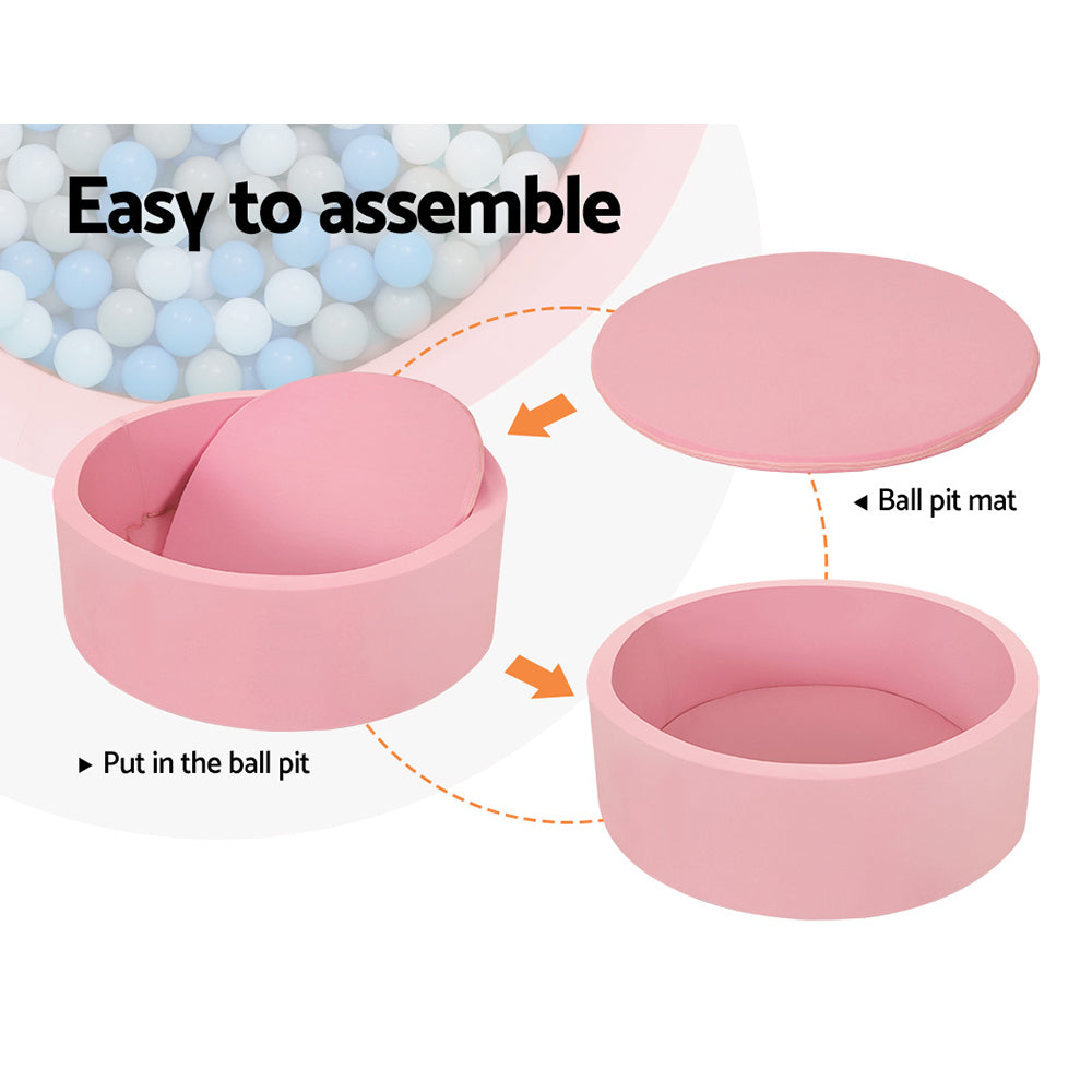 Kids Ball Pit 90X30Cm Ocean Foam Play Pool Barrier Toys Children Pink | Pink colour