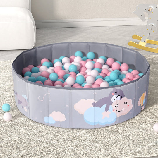 Kids Ball Pool Pit Toddler Play Foldable Child Playhouse with Toy Boxes