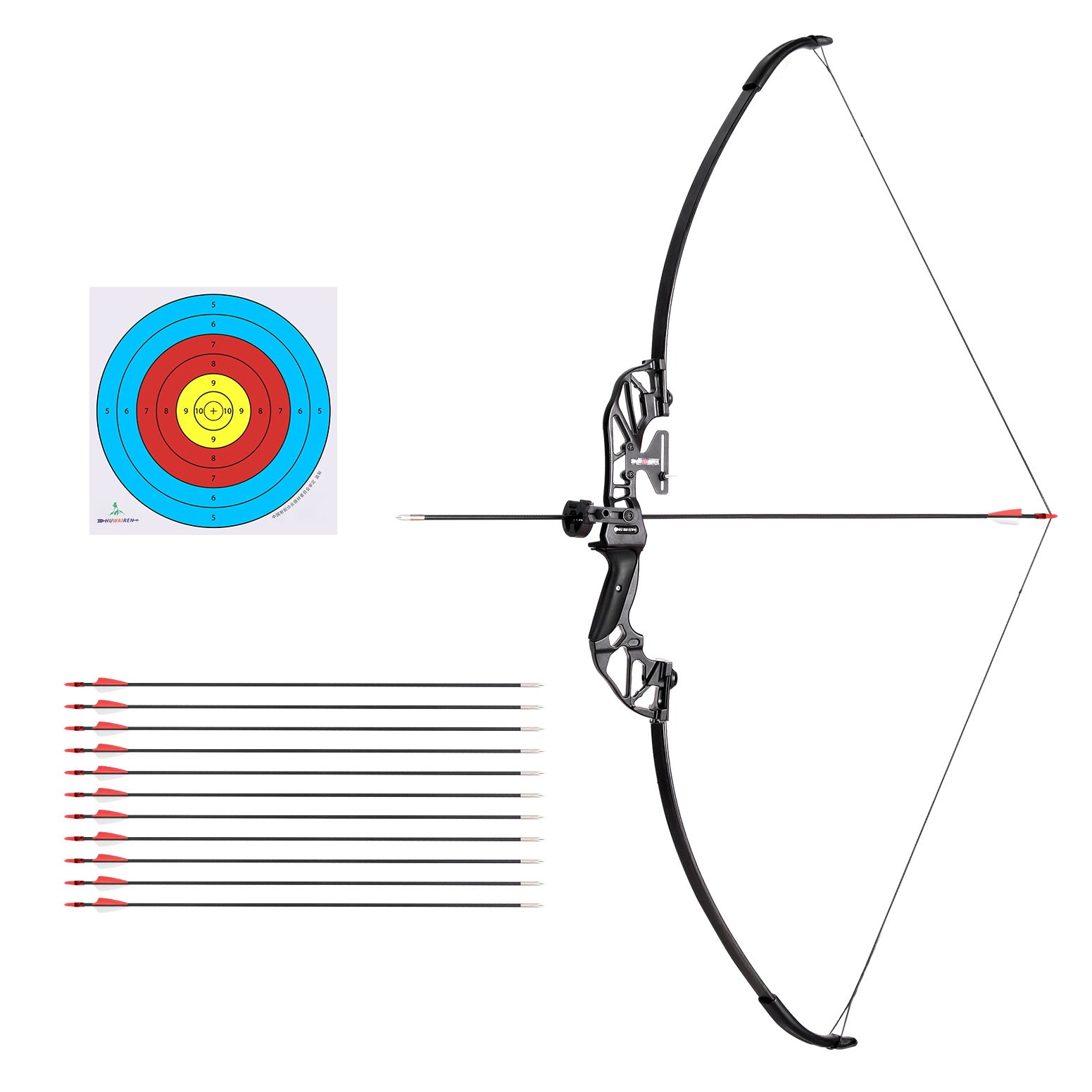 Green colour - 55lbs Bow Arrow Set Recurve Takedown Archery Hunting Green