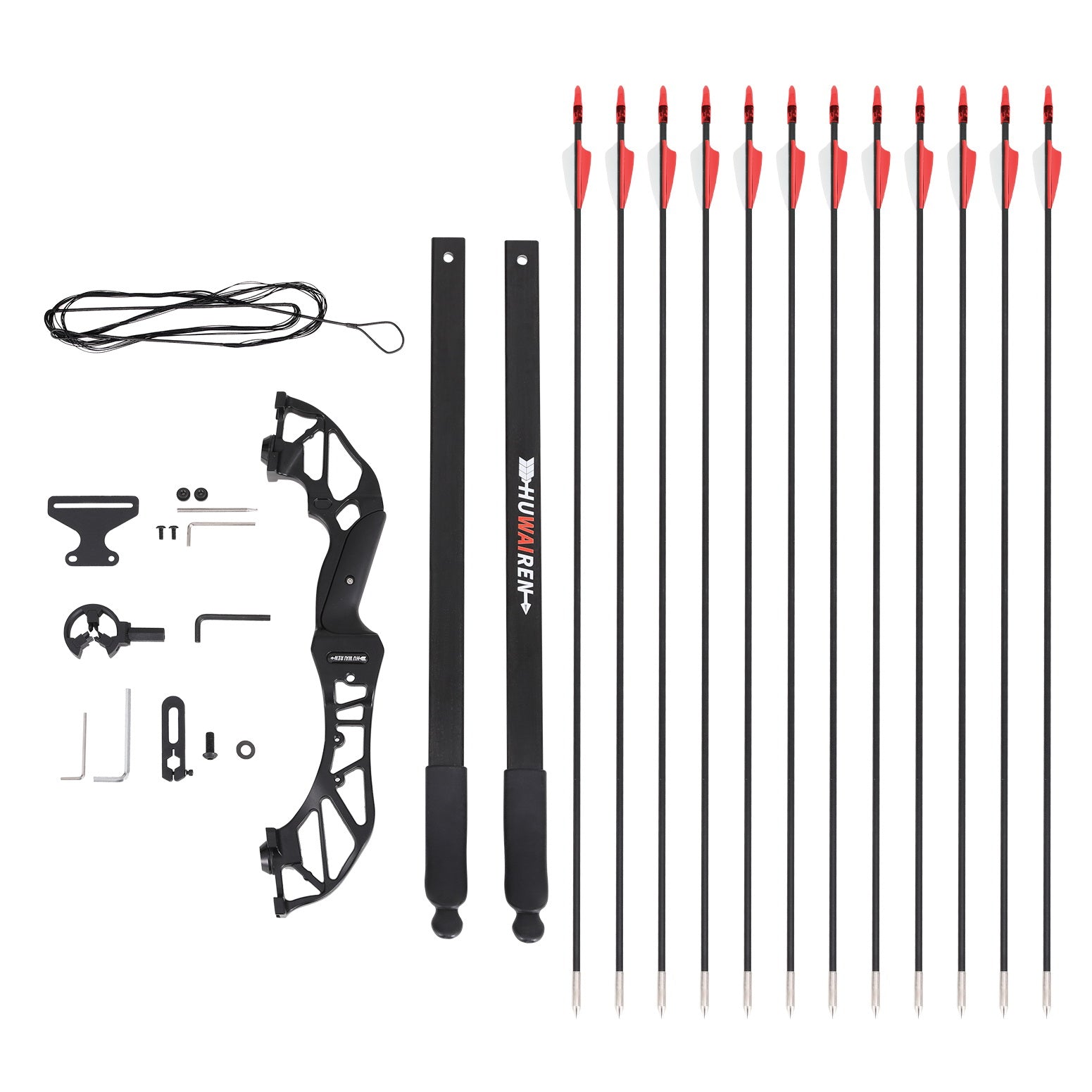 55lbs Bow Arrow Set Recurve Takedown Archery Hunting Green | Outdoor Play Equipment