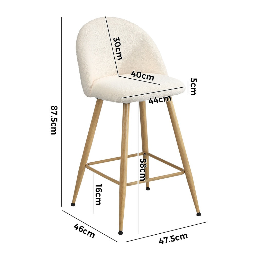 Bar Stools Kitchen Counter Stool Boucle Padded