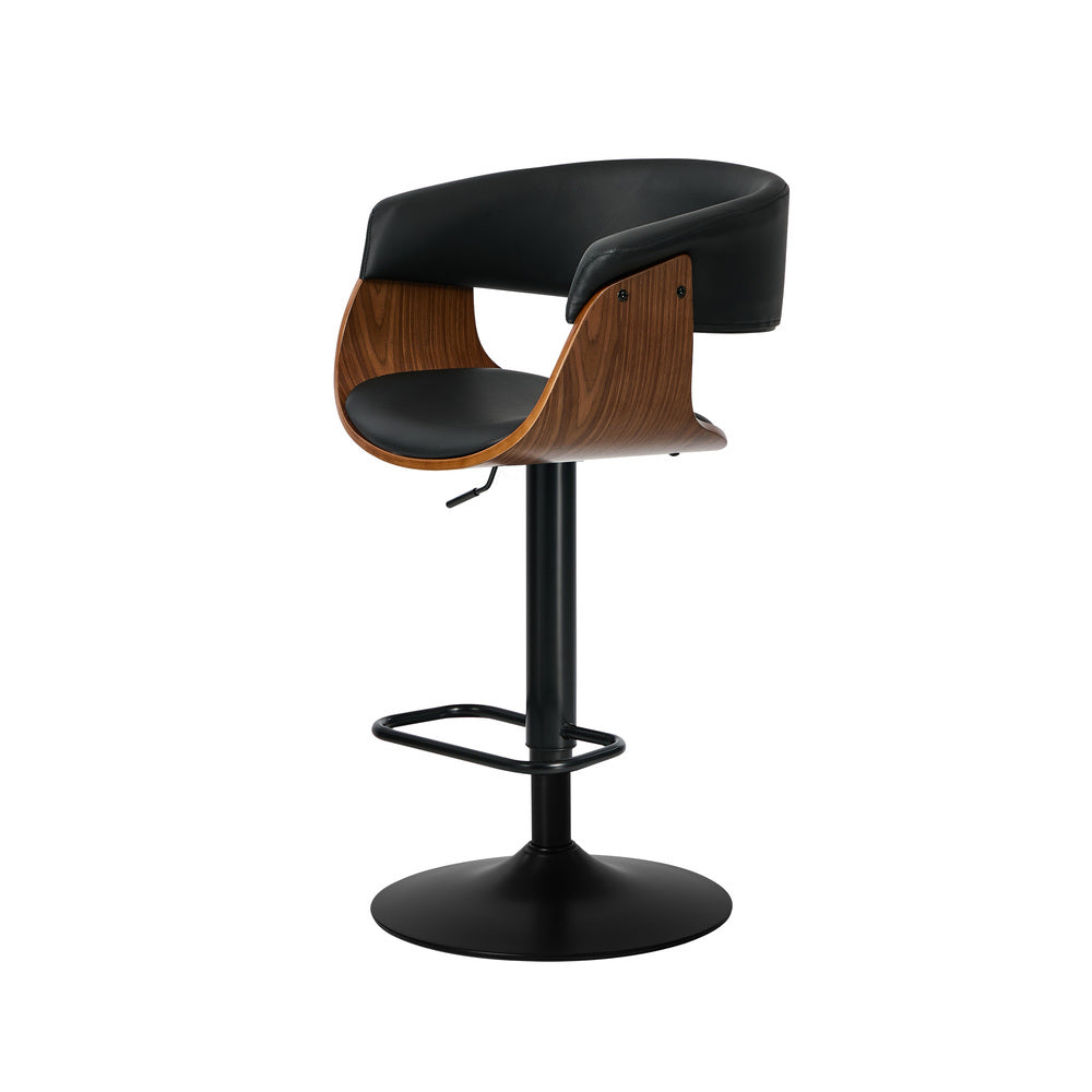 Swivel Bar Stools PU Leather Armrest Set 2 | Simpledeals
