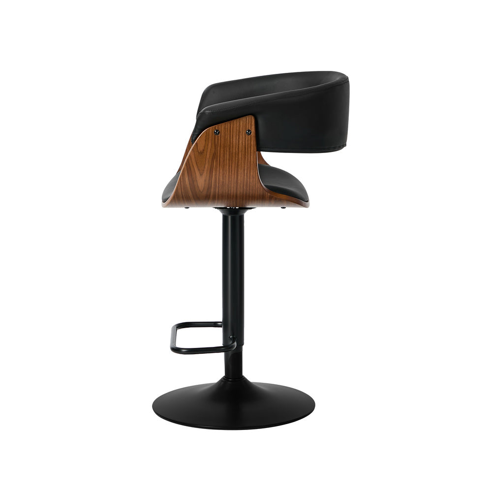 Swivel Bar Stools PU Leather Armrest Set 2 | Simpledeals