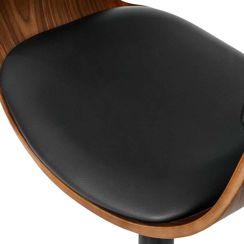 Swivel Bar Stools PU Leather Armrest Set 2 | Simpledeals