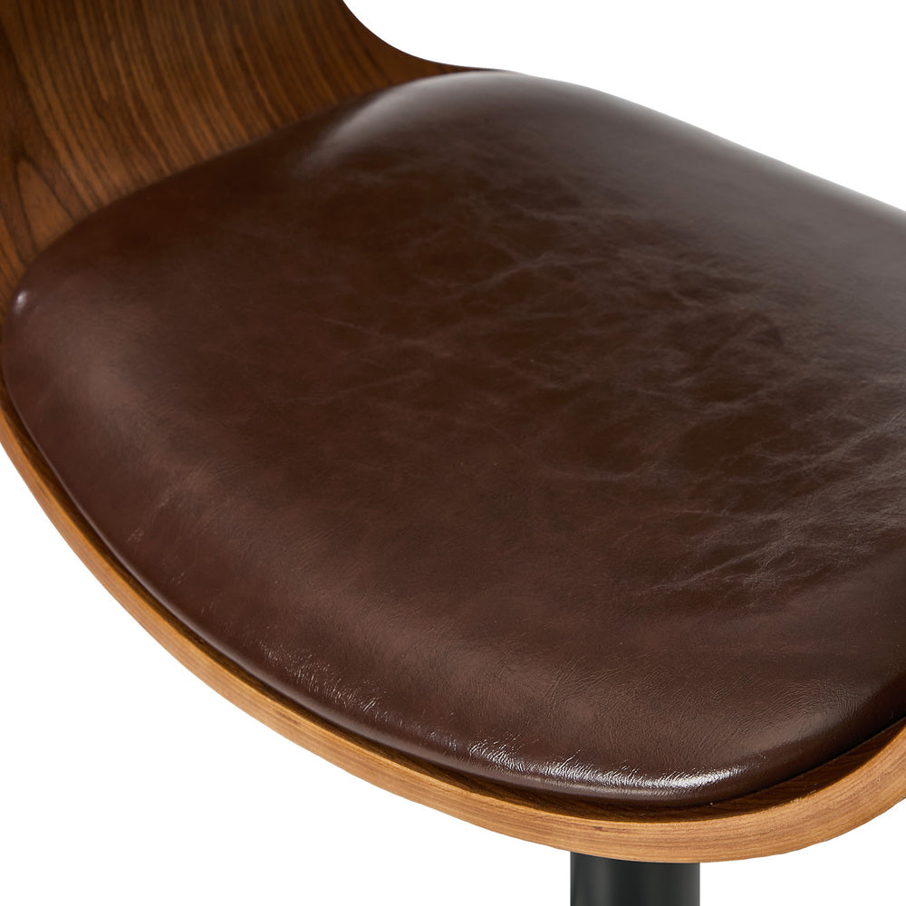 Swivel Bar Stools PU Leather Brown Pair | Simpledeals