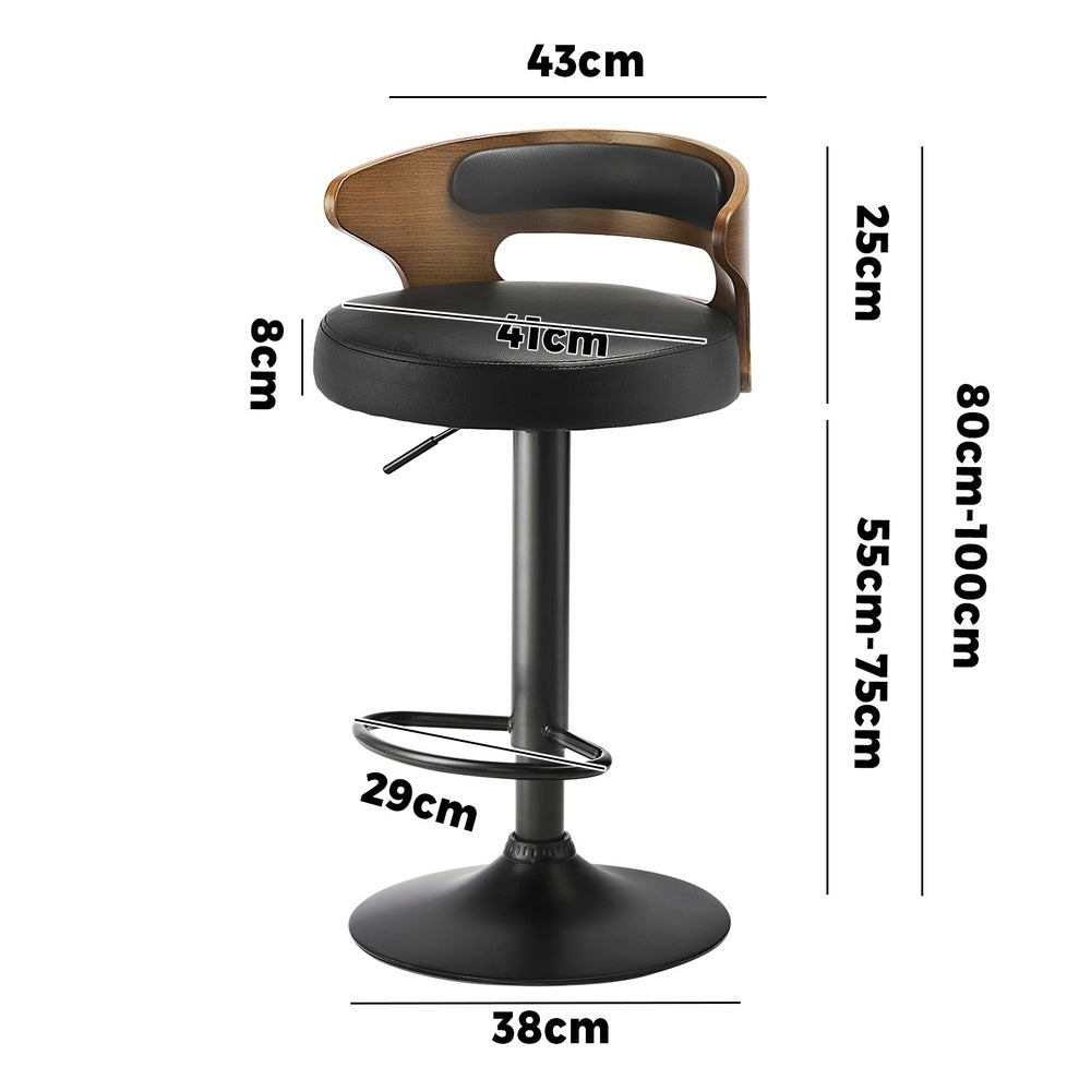 4x Bar Stools with Gas Lift Swivel Grey