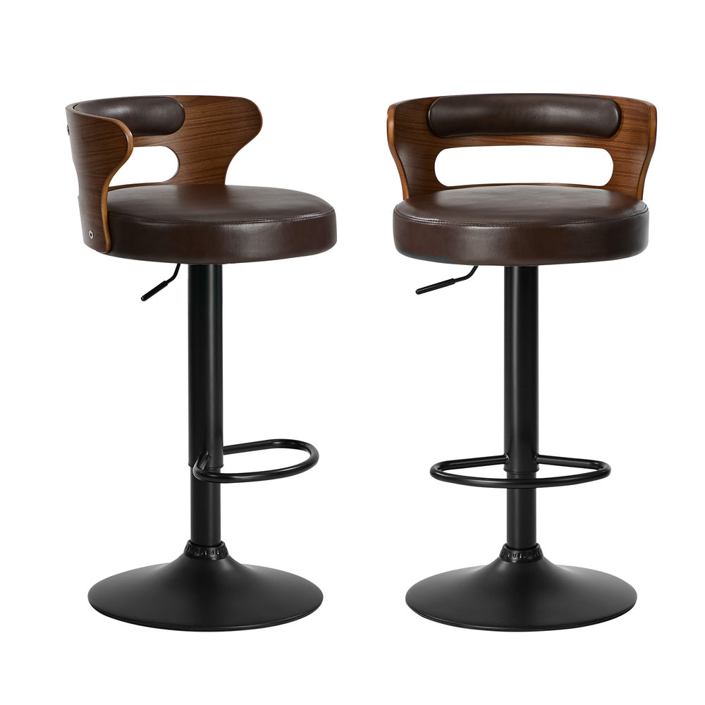 Swivel Bar Stools PU Leather Set of 2 | Simpledeals