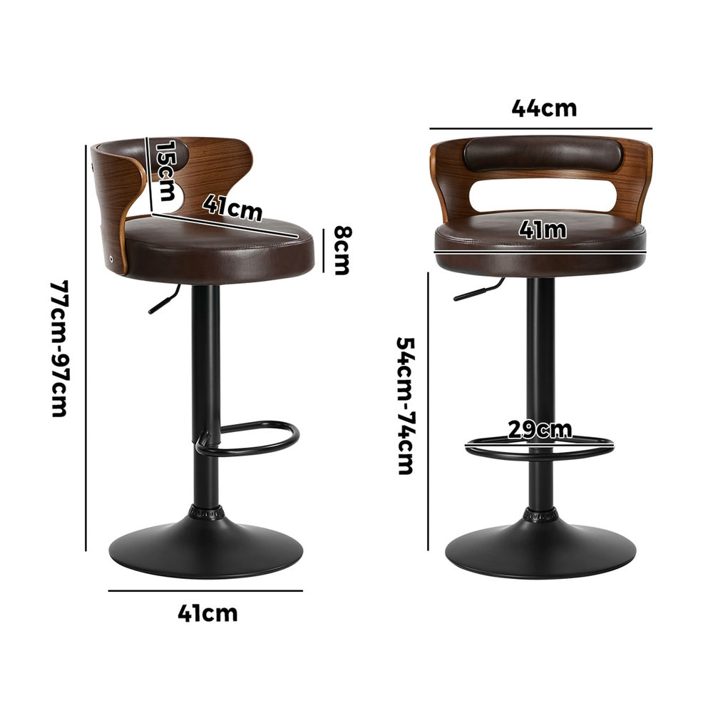 Swivel Bar Stools PU Leather Set of 2 | Simpledeals