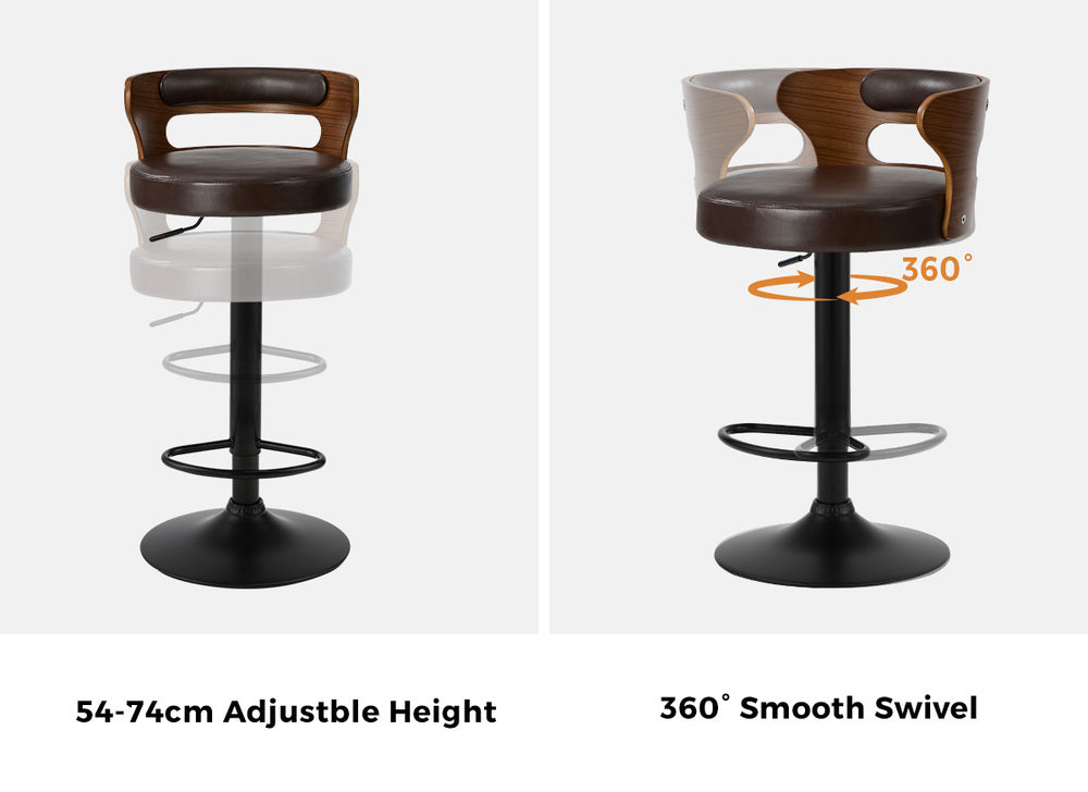 Swivel Bar Stools PU Leather Set of 2 | Simpledeals