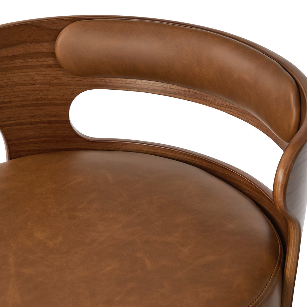 Swivel Bar Stools PU Leather Camel Set 2 | Simpledeals