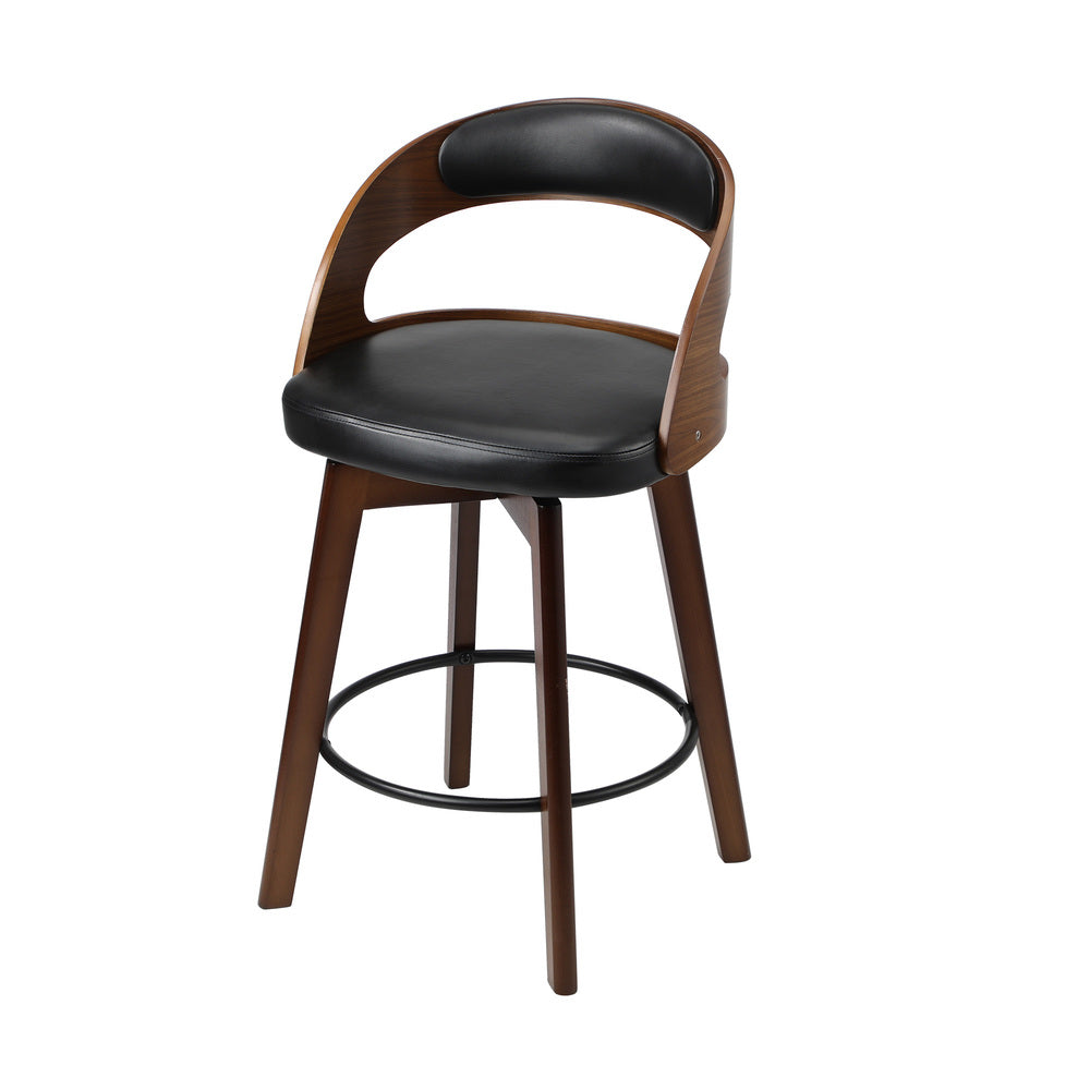 2x/4x Bar Stools Swivel PU Leather Black
