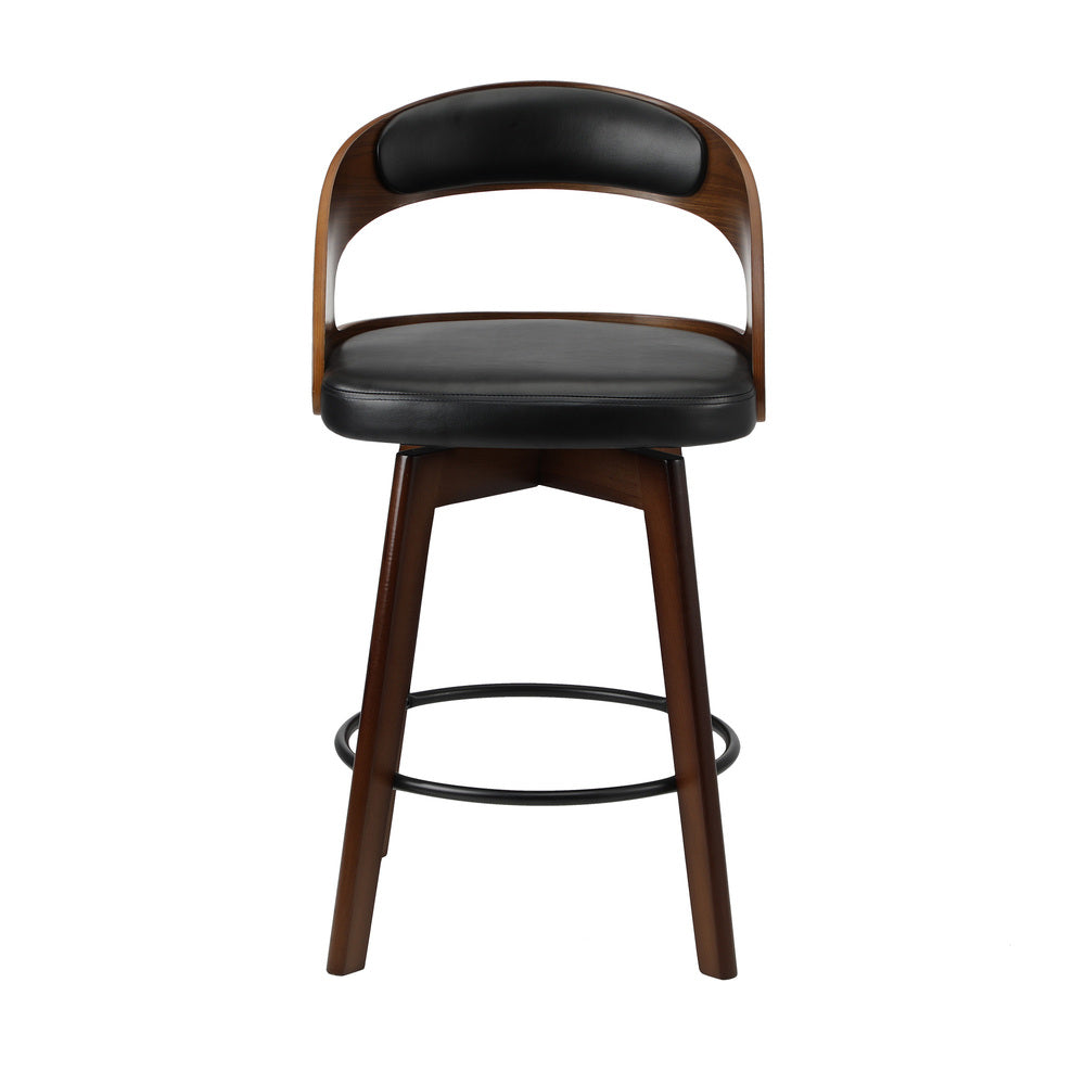 2x/4x Bar Stools Swivel PU Leather Black