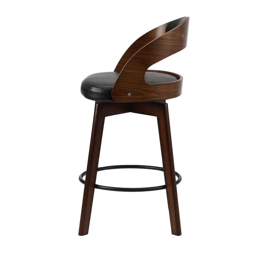 2x/4x Bar Stools Swivel PU Leather Black