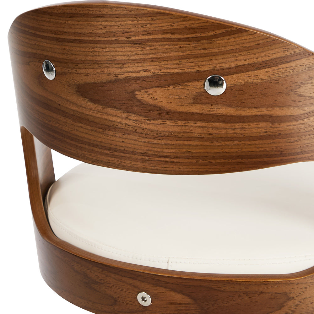 Swivel Bar Stools PU Leather White Set 2 | Simpledeals