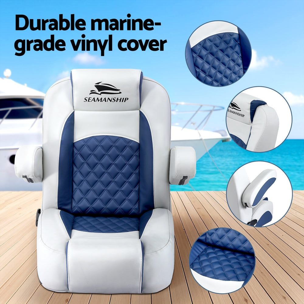 Reclining Captain Boat Seat 9a-155a Degree Recline, 19cm Thick Cushion