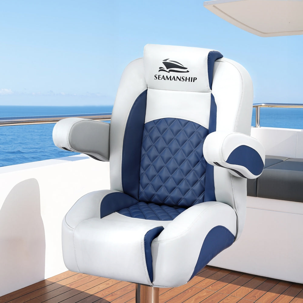Reclining Captain Boat Seat 9a-155a Degree Recline, 19cm Thick Cushion