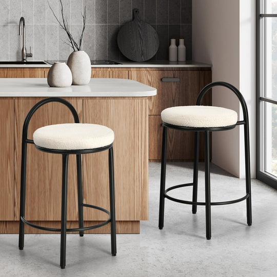 2x Bar Stool Dining Chair Round Counter Seat