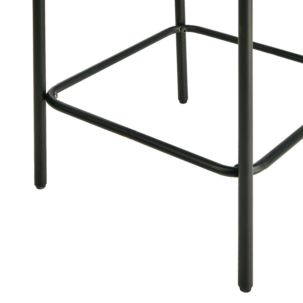 4x Bar Stools Kitchen Dining Chair Linen Seat Metal Orange