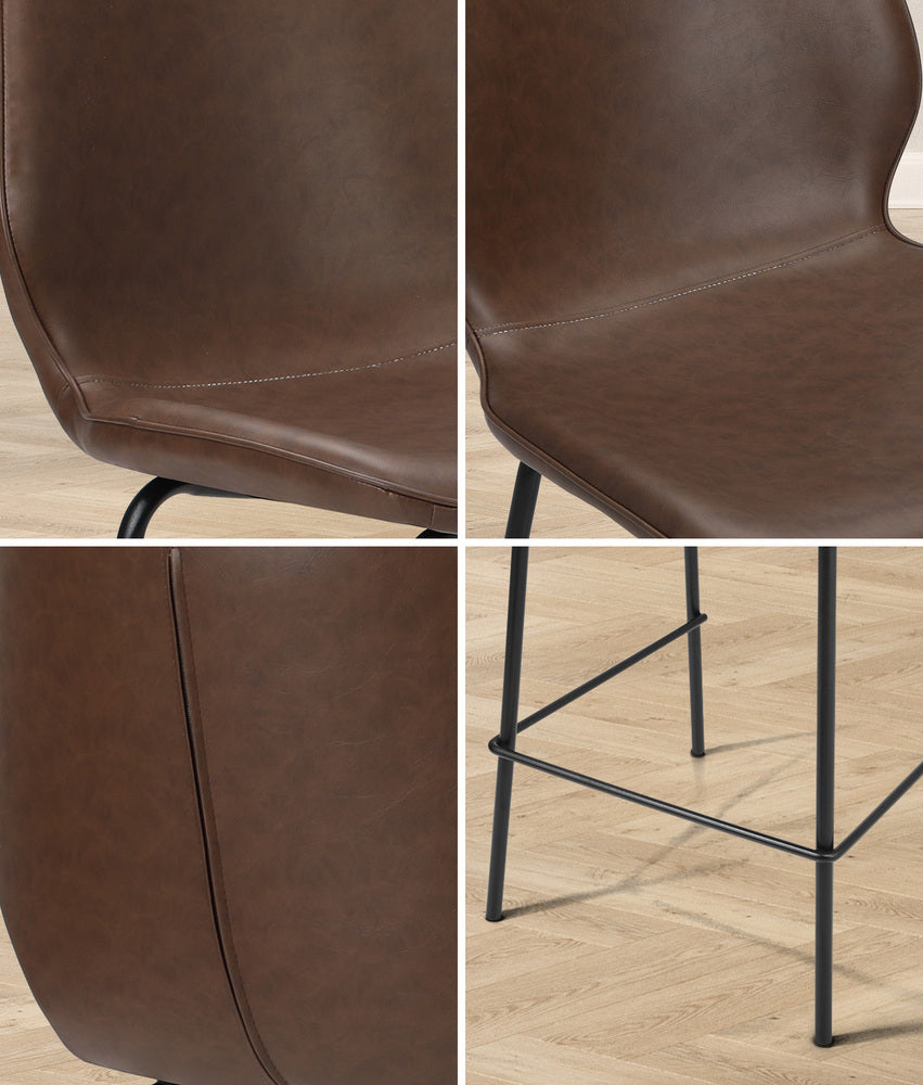 Bar Stools Set of 4 High Back PU Leather | Simpledeals