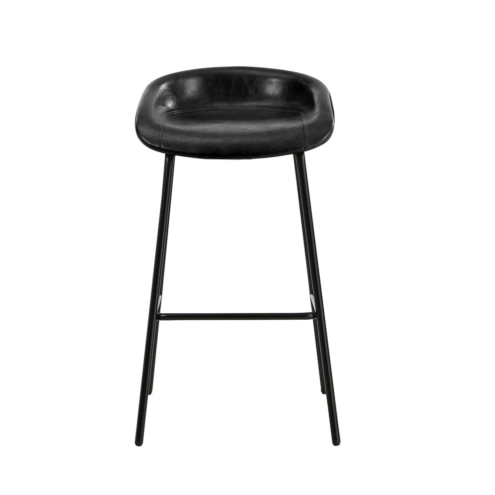 Black PU Leather Bar Stools Set of 2 | Simpledeals