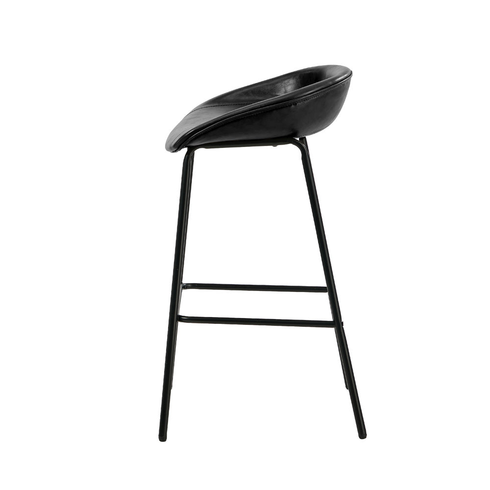 Black PU Leather Bar Stools Set of 2 | Simpledeals