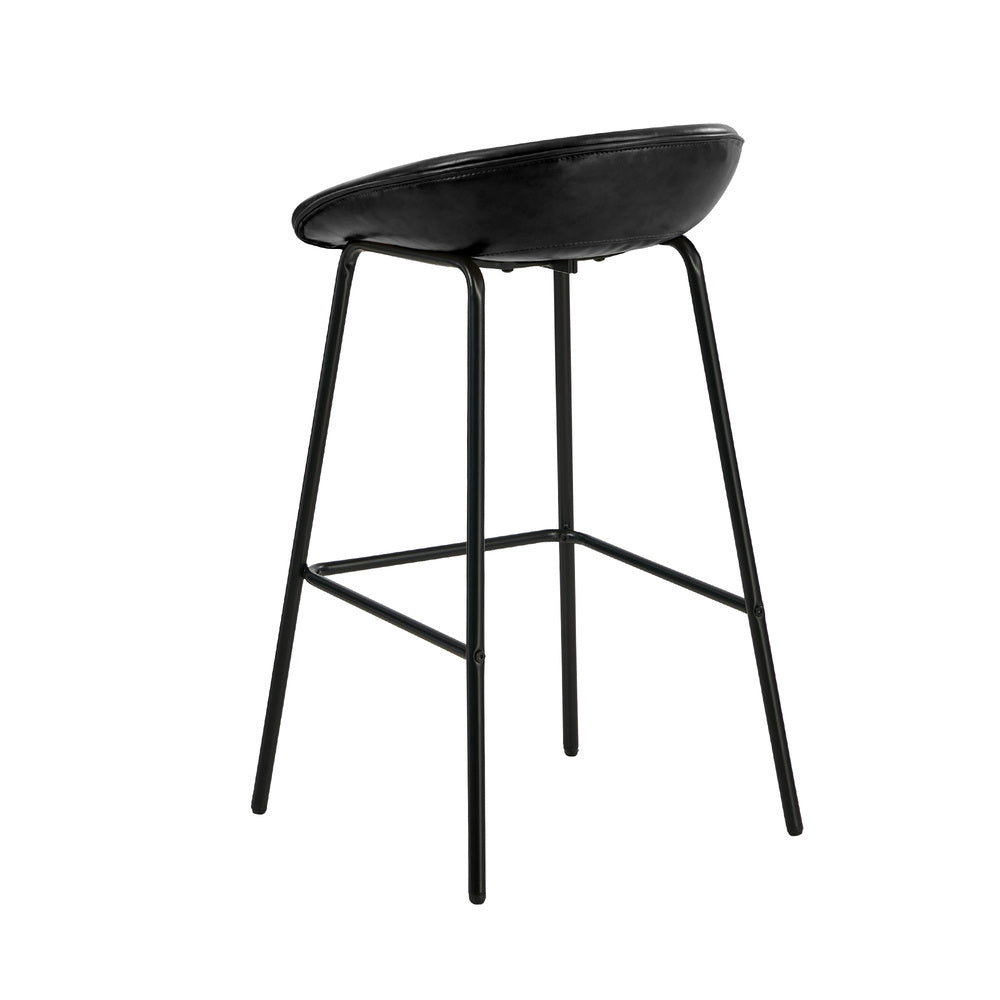 Black PU Leather Bar Stools Set of 2 | Simpledeals