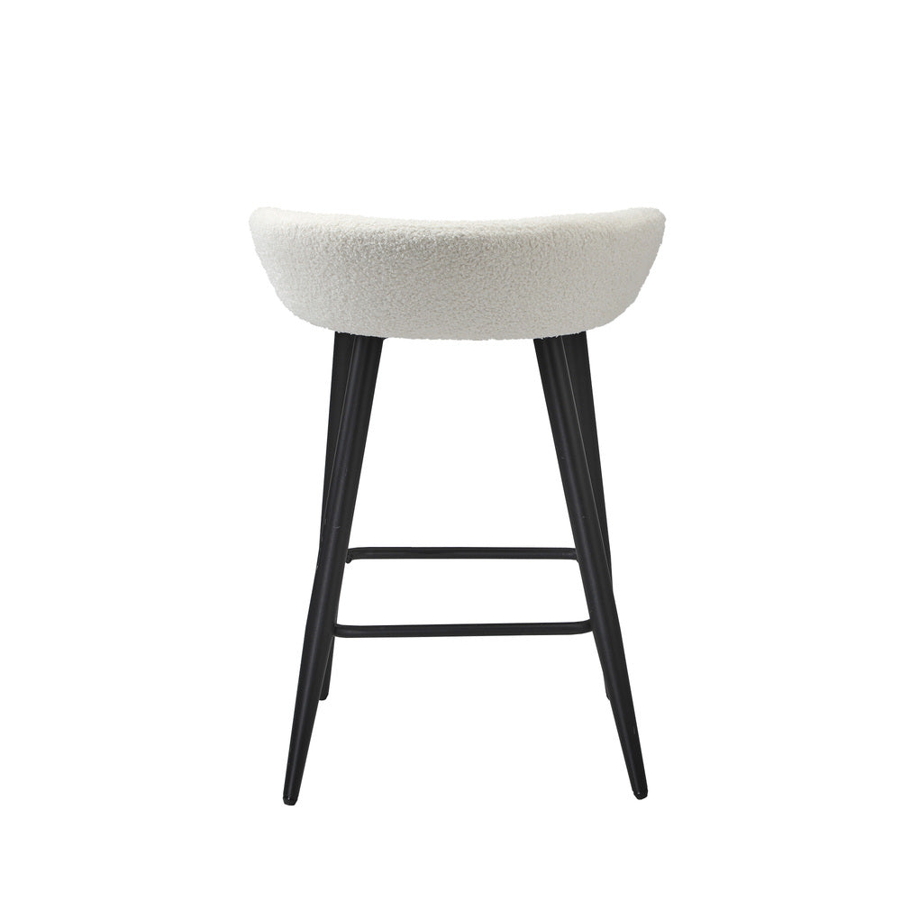 2PCS & 4PCS Bar Stools Boucle Fabric Green and Black
