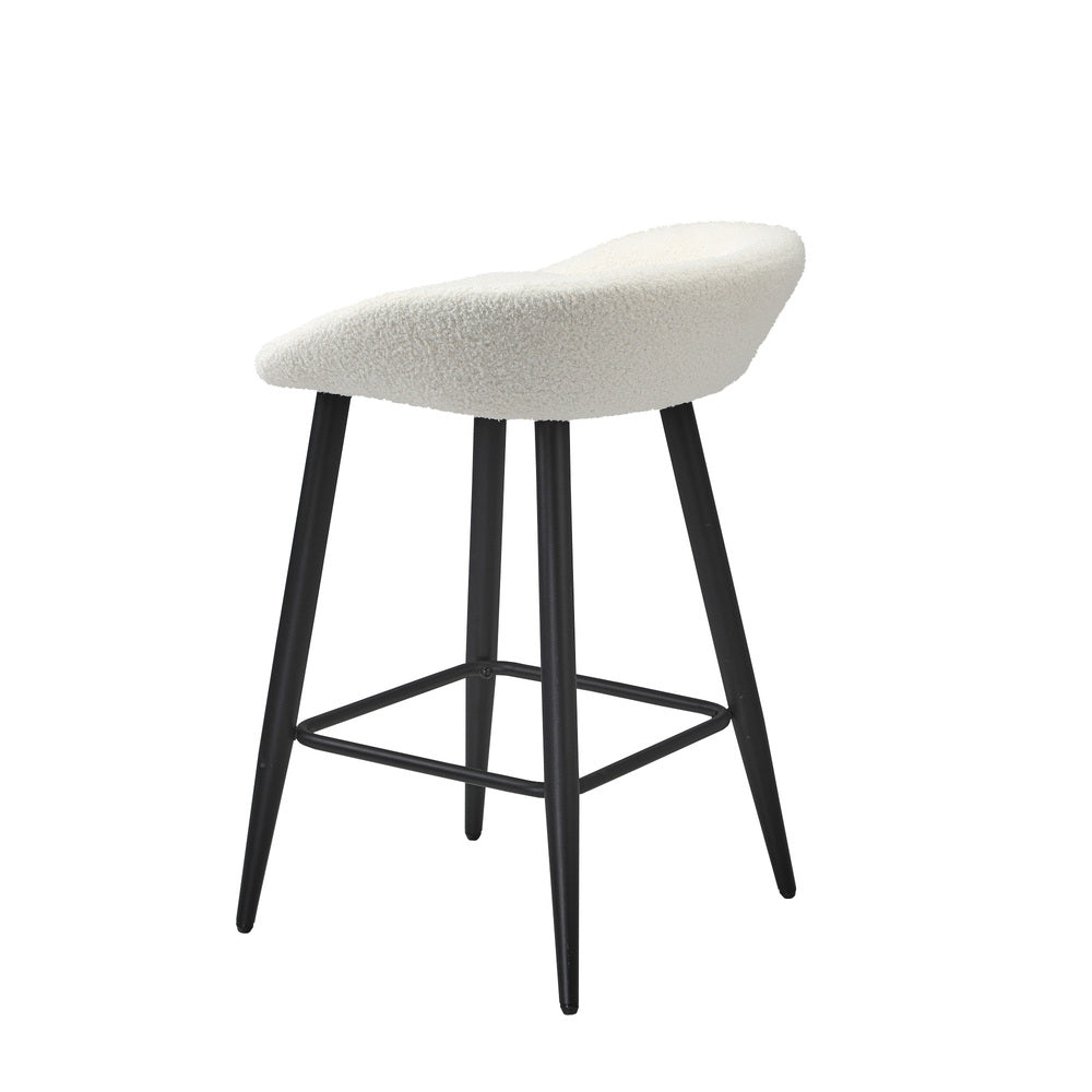 2PCS & 4PCS Bar Stools Boucle Fabric Green and Black