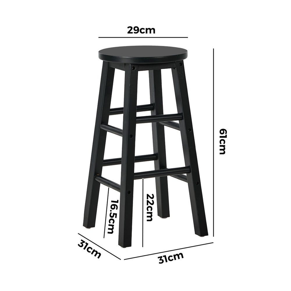 Bar Stools Set 4 Round Kitchen Counter Black | Simpledeals