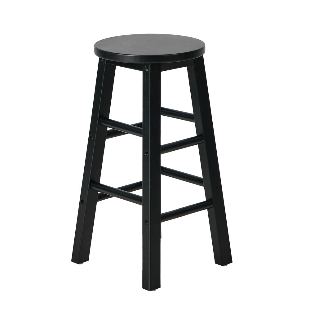 Bar Stools Set 4 Round Kitchen Counter Black | Simpledeals