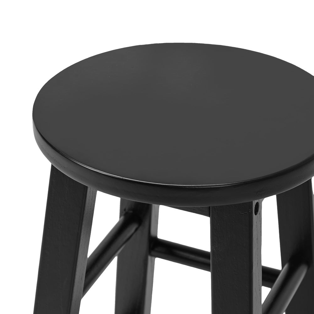 Bar Stools Set 4 Round Kitchen Counter Black | Simpledeals