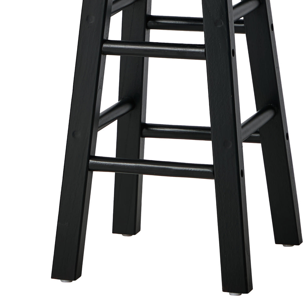 Bar Stools Set 4 Round Kitchen Counter Black | Simpledeals