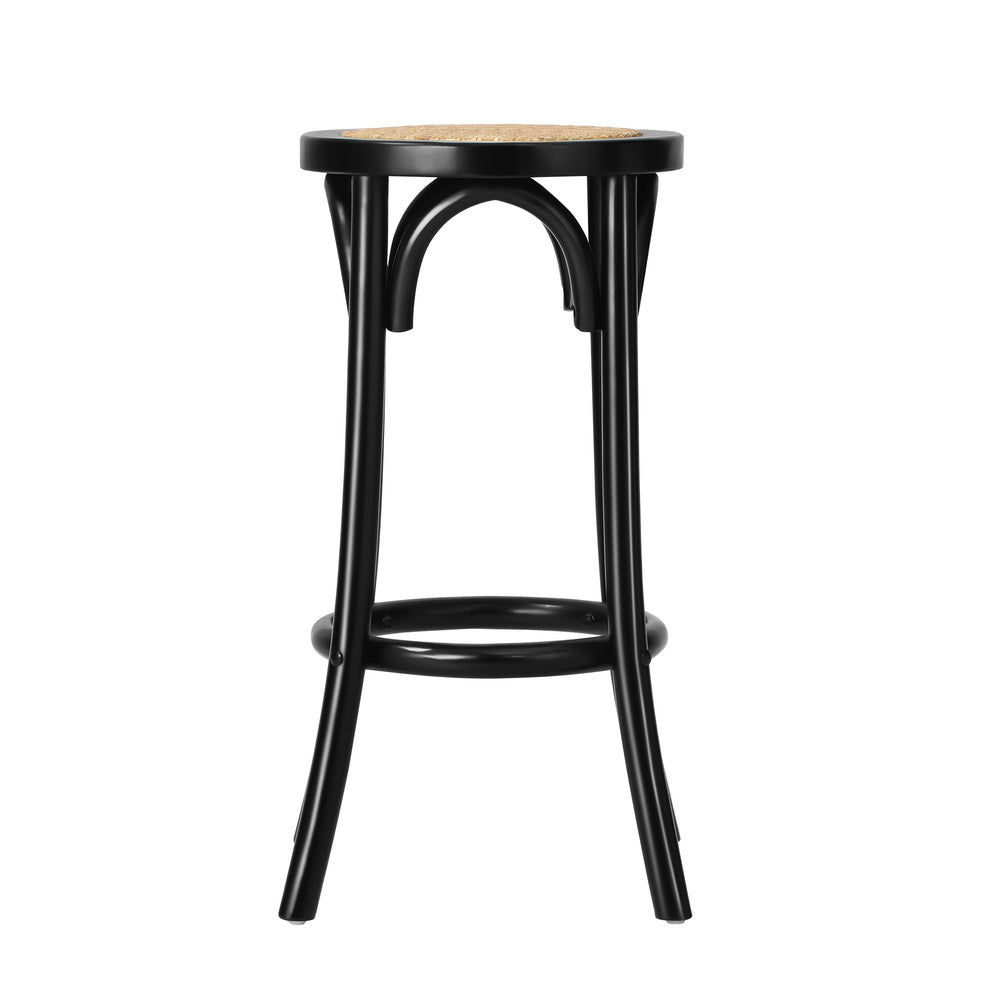 4x Bar Stools Dining Chair Rattan Seat Natural