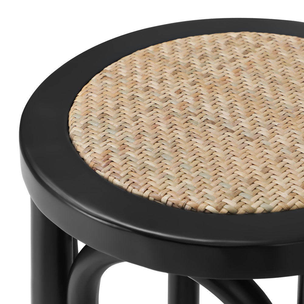 4x Bar Stools Dining Chair Rattan Seat Natural