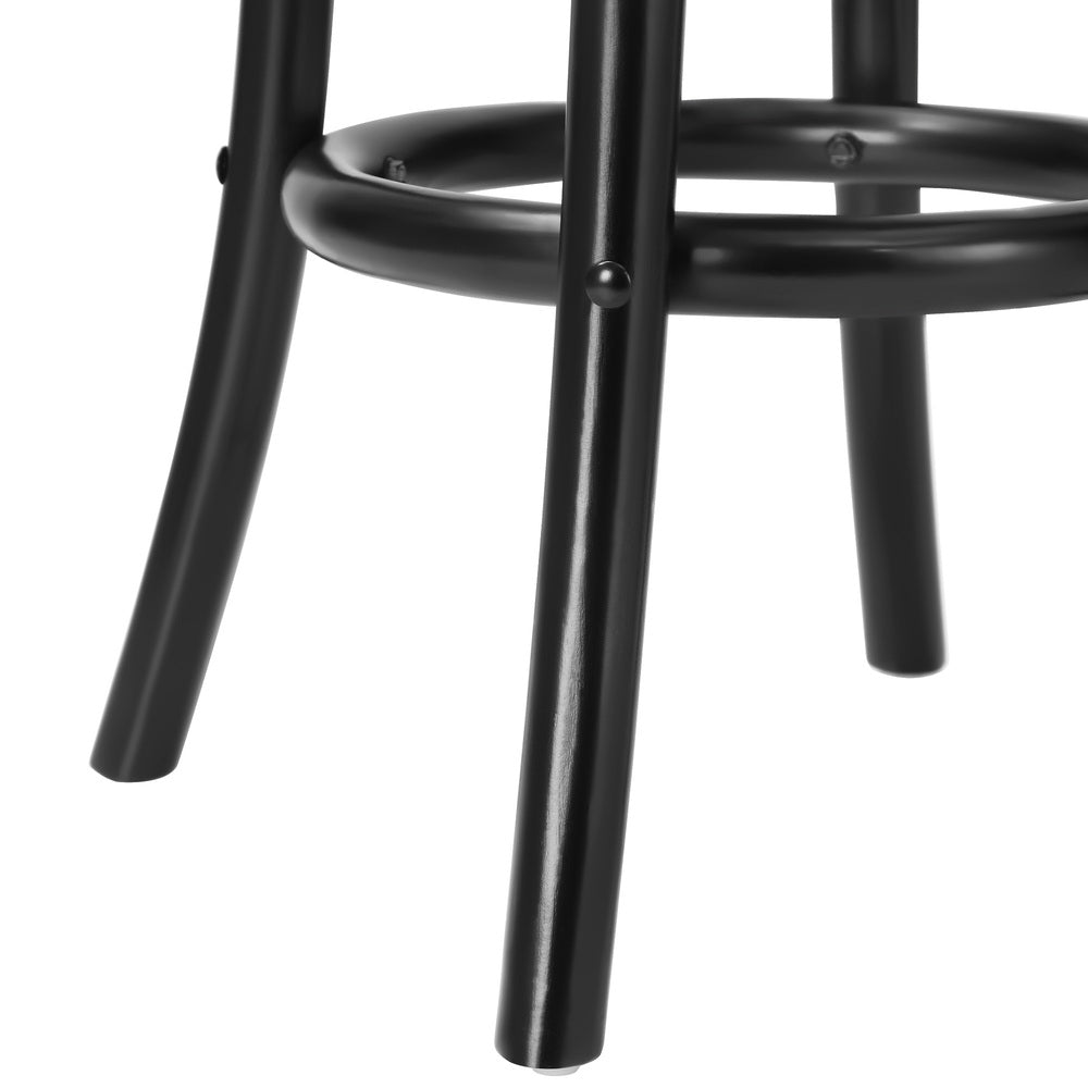 4x Bar Stools Dining Chair Rattan Seat Natural