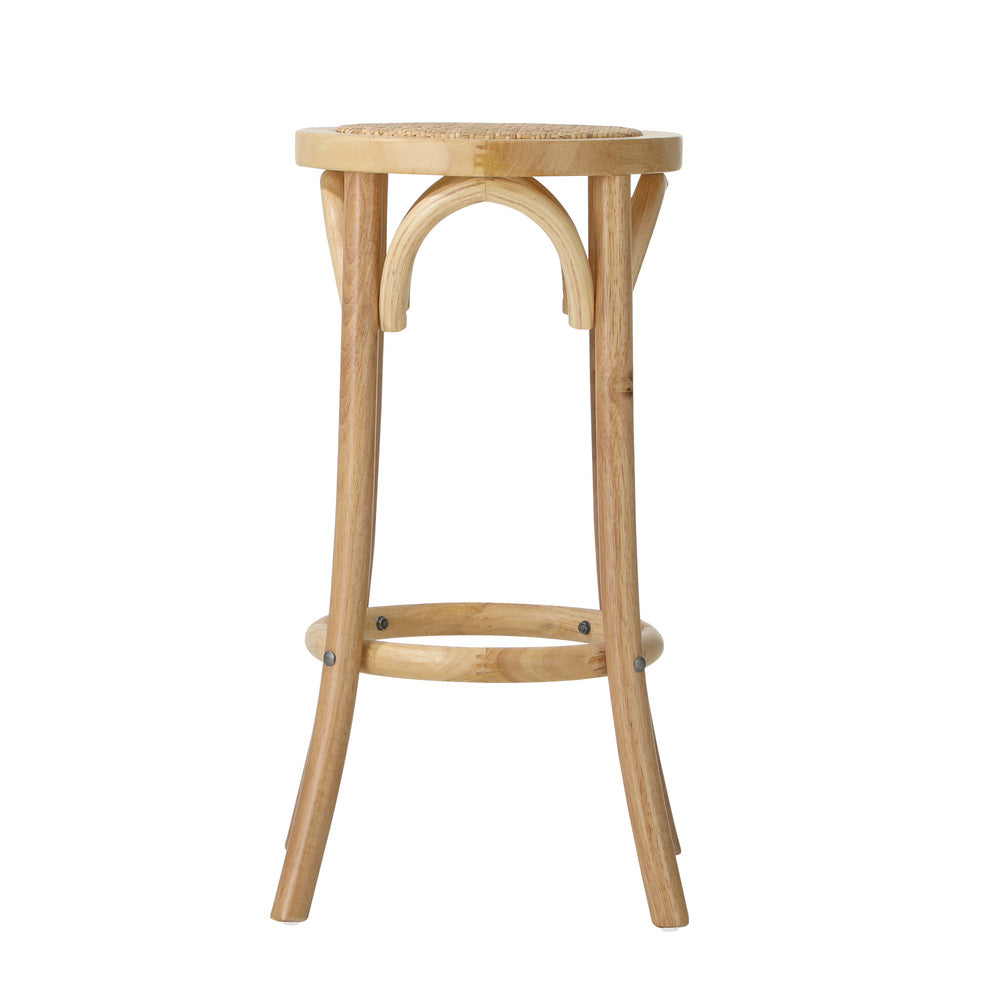 4x Bar Stools Dining Chair Rattan Seat Natural