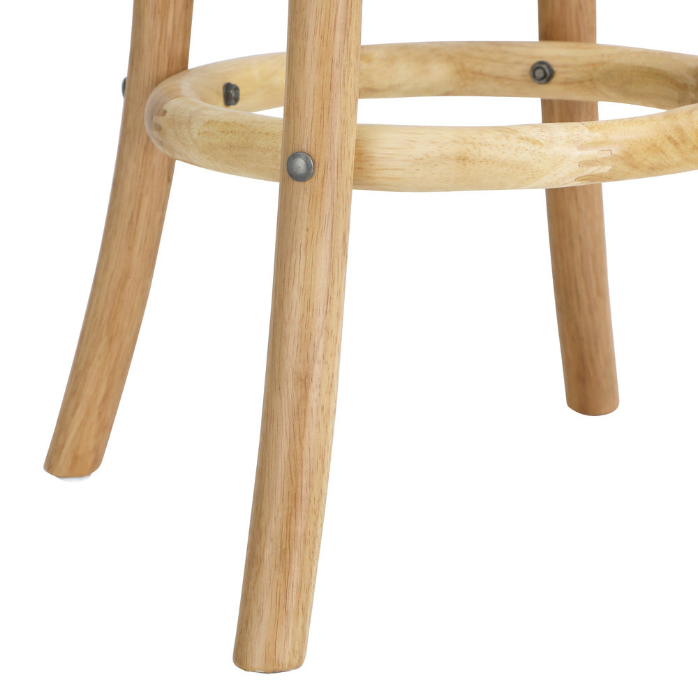 4x Bar Stools Dining Chair Rattan Seat Natural