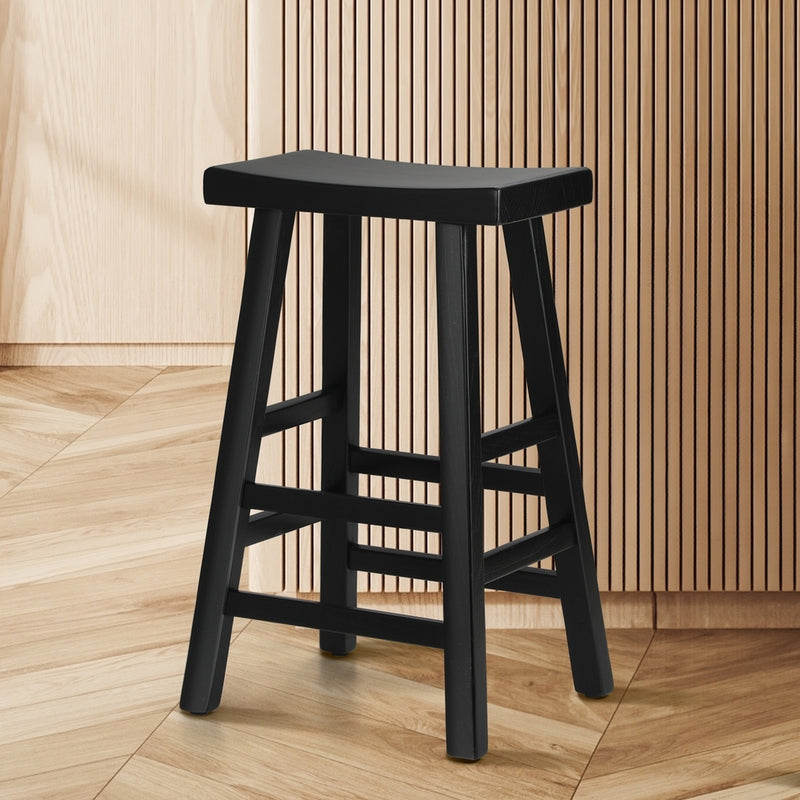 Bar Stools Wooden Counter Chairs Black/Natural, Wooden finish - photo 30