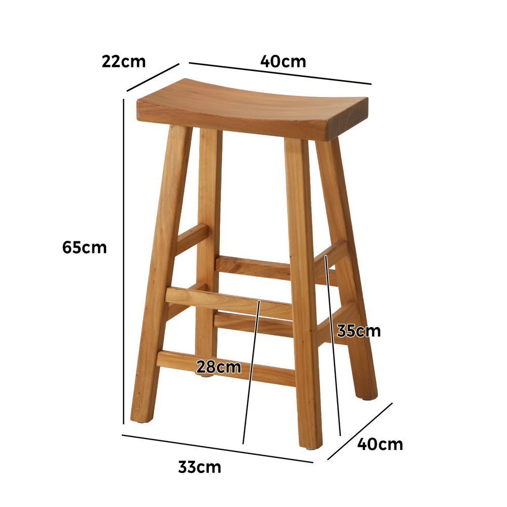 2X Bar Stool Wooden Counter Chairs Natural