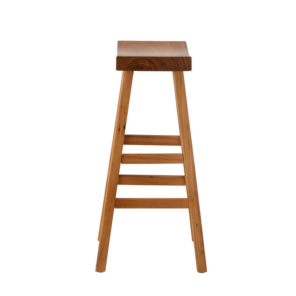 2X Bar Stool Wooden Counter Chairs Natural