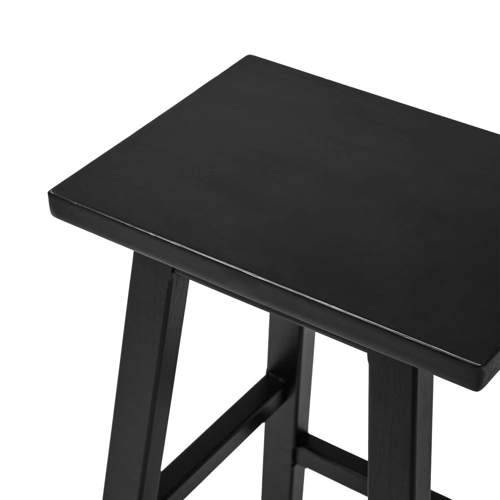 Black Bar Stools Set of 4 Rubber Wood | Simpledeals