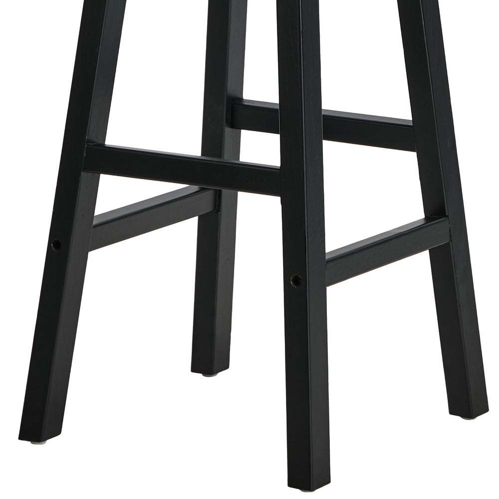 Black Bar Stools Set of 4 Rubber Wood | Simpledeals