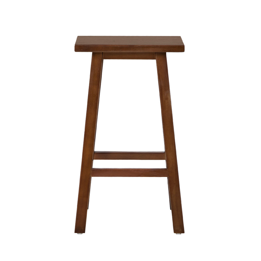 Timber Bar Stools Set 2 Walnut Rubber Wood | Simpledeals