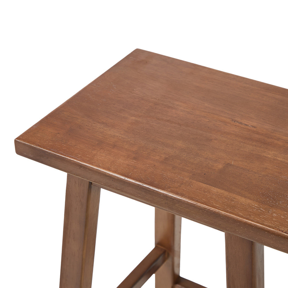 Timber Bar Stools Set 2 Walnut Rubber Wood | Simpledeals