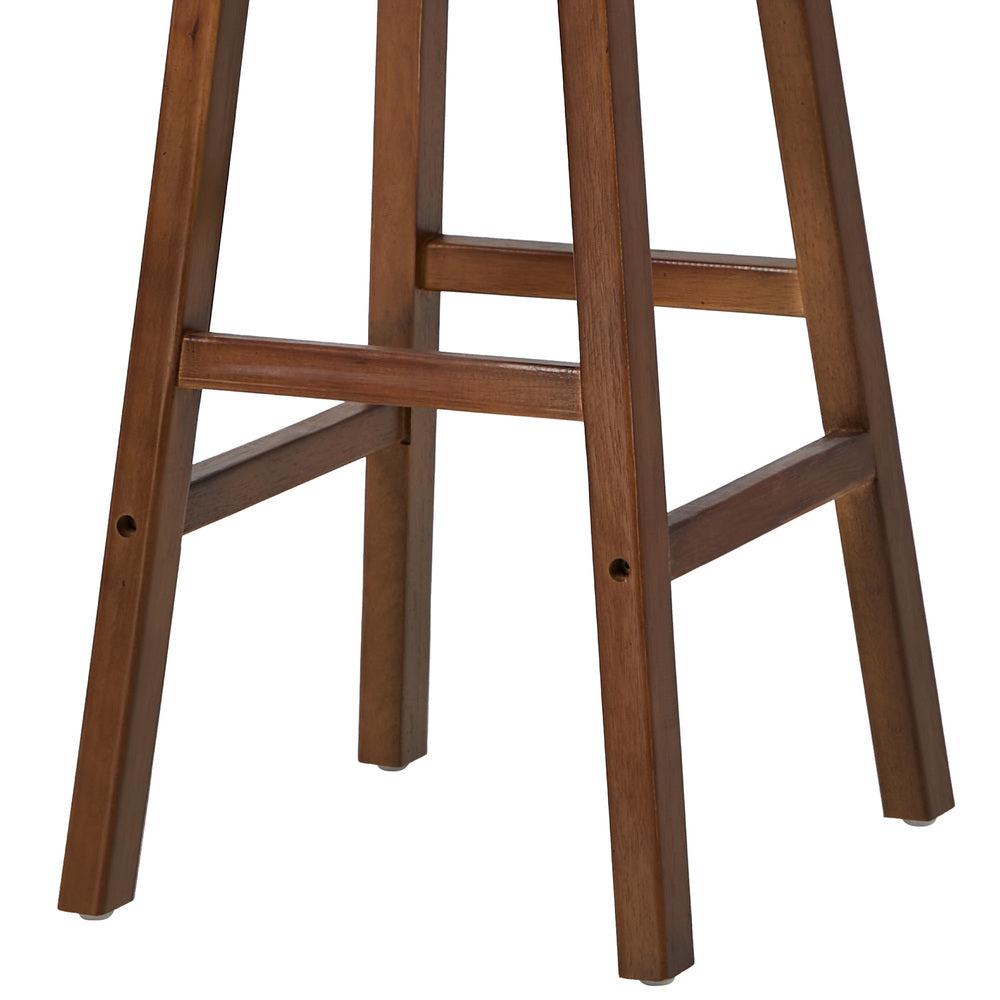 Timber Bar Stools Set 2 Walnut Rubber Wood | Simpledeals